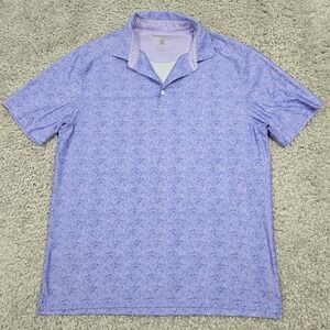 Hickey Freeman Polo Shirt Mens Large‎ Purple Performance Stretch Cocktails BBQ